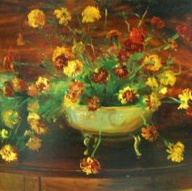 Fra Dana, Marigolds, Oil on Panel, 22x28in