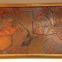 Cheryl Safren, Capillary 1, Chemistry on copper, 26x38in