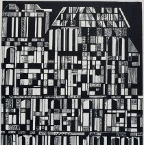 Helen Gerardia, Rooftops, 1958, Dry point/etching