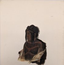 Karl Bodmer, Mahsette-Kuiuab, Chief of the Cree, 1839, Engraving, 18x12in