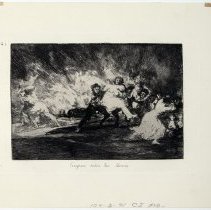 Escapan entre las llamas, plate 41 from Los Desastres de la Guerra