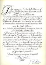 Tekst med lykønskningerne . The congratulatory writing