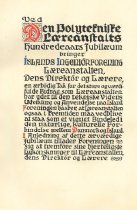 Tekst med lykønskningerne på dansk . The congratulatory writing in Danish