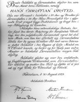 Lykønskning fra Selskabet for Naturlærens Udbredelse, i anledning af Læreanstaltens 100 års jubilæum