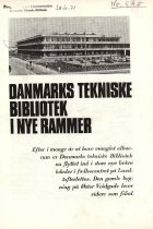 af Ingeniørens Ugeblad nr. 39 
Danmarks Tekniske Bibliotek i nye rammer
