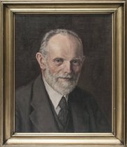 Portræt af Helge Holst (1871-1994), bibliotekar på Danmarks Tekniske Bibliotek