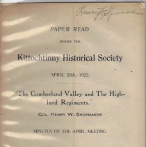 Paper - Cumberland Valley & Highland Regiments