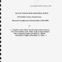 Jacob & Catharine Rodes .... of Franklin County, Pennsylvania, etc.