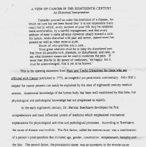 A View of Cancer in the Eighteenth Century; An Historical Interpretation