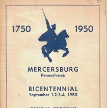 1750-1950 Mercersburg Pennsylvania Bicentennial, Official Program