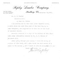 1915 Ripley Letter To Pember