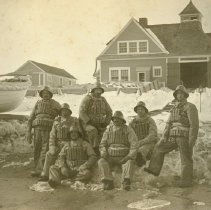 Men at Wallis Sands Station