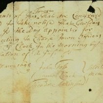 Town Records, 1696-1698