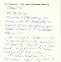 letter from Victork Gilbertson re: sketches