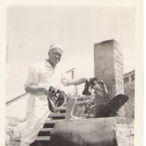 Irving Butterworth cooking lobsters.