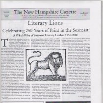 Literary Lions, Celebrating 250 Years of Print in the Seacoast, a Who's Who of Seacoast Literary Leaders 1756-2006
