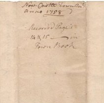Town Records, 1758
Selectmen's account with the Town of New Castle