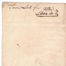 Town Records, 1758
Town tax list