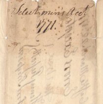 Town Records, 1771
Selectmen's Account