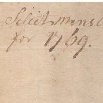Town Records, 1769                                                                                                                                                     Selectmen's Account with the Town