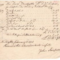 Town Records, 1771-1772                                                                                                                                               Payment by town of new Castle to John Simpson
