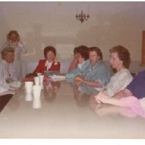Women meeting in church parish hall