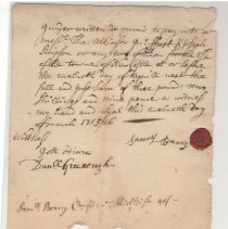 Town Records, 1715-1716
Samuel Berry's bill to the town