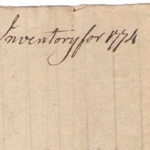Town Records, 1774
Town Inventory