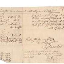 Town Records, 1774
Stephen Chase Jr.'s accounts with town of New Castle