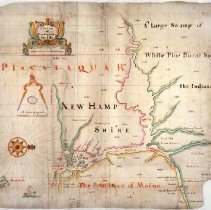 Black and white copies of the map A Survey of the Piscataqua River by I. B. MS