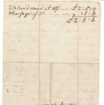Town Records:  Account of Money received for wood, December 9th, 1784 /