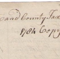 Town Records:  State and County Tax for 1784 Copy /
