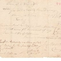 Town Records:  Joseph Frost's Account:  November 3, 1784 /