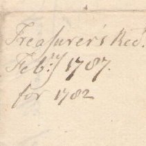 Town Records:  Treasurer's Receipt, February 1787 for 1782 /