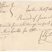 Town Records:  Treasurer's Receipt, February 1787 for 1782 /