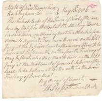 Town Records:  Notification May 15,1786 /