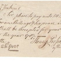 Town Records:  Mr. Benjamin Jenkins /