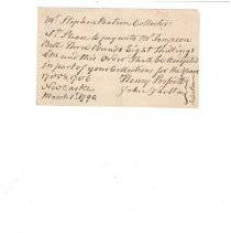 Town Records: Sampson Bell's Order, March 1, 1790 /