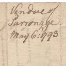 Town Records:  Vendue of Parsonage, May 6, 1793 /