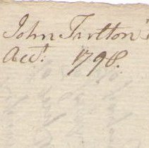 Town Records:  John Tarlton's Account, 1798 /