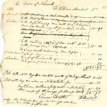 Town Records:  Captain W. Marshall's Account, Town of New Castle /