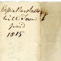 Town Records:  Captain Marshall's bill Town paid 1815 /