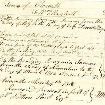 Town Records:  Captain Marshall's bill Town paid 1815 /