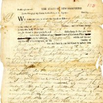 Town Records:  Copy of Writ, Priest v. Rowell