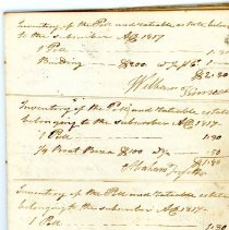 Town Records:  1817 Inventory /
