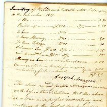Town Records:  1817 Inventory /
