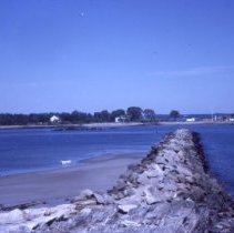 View from breakwater at Frost Point, Rye towards Jaffrey Point/Fort Stark
