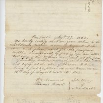 Warrant to raise money for volunteer enlistment for Civil War, 1862