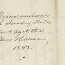 Memorandum of Sundry Bills for and Against the Alms House