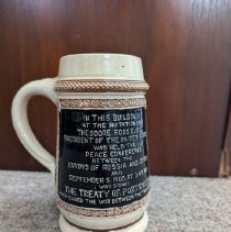 Commerative mug of Peace Conference of Russo-Japanese Treaty, Sept. 5, 1905